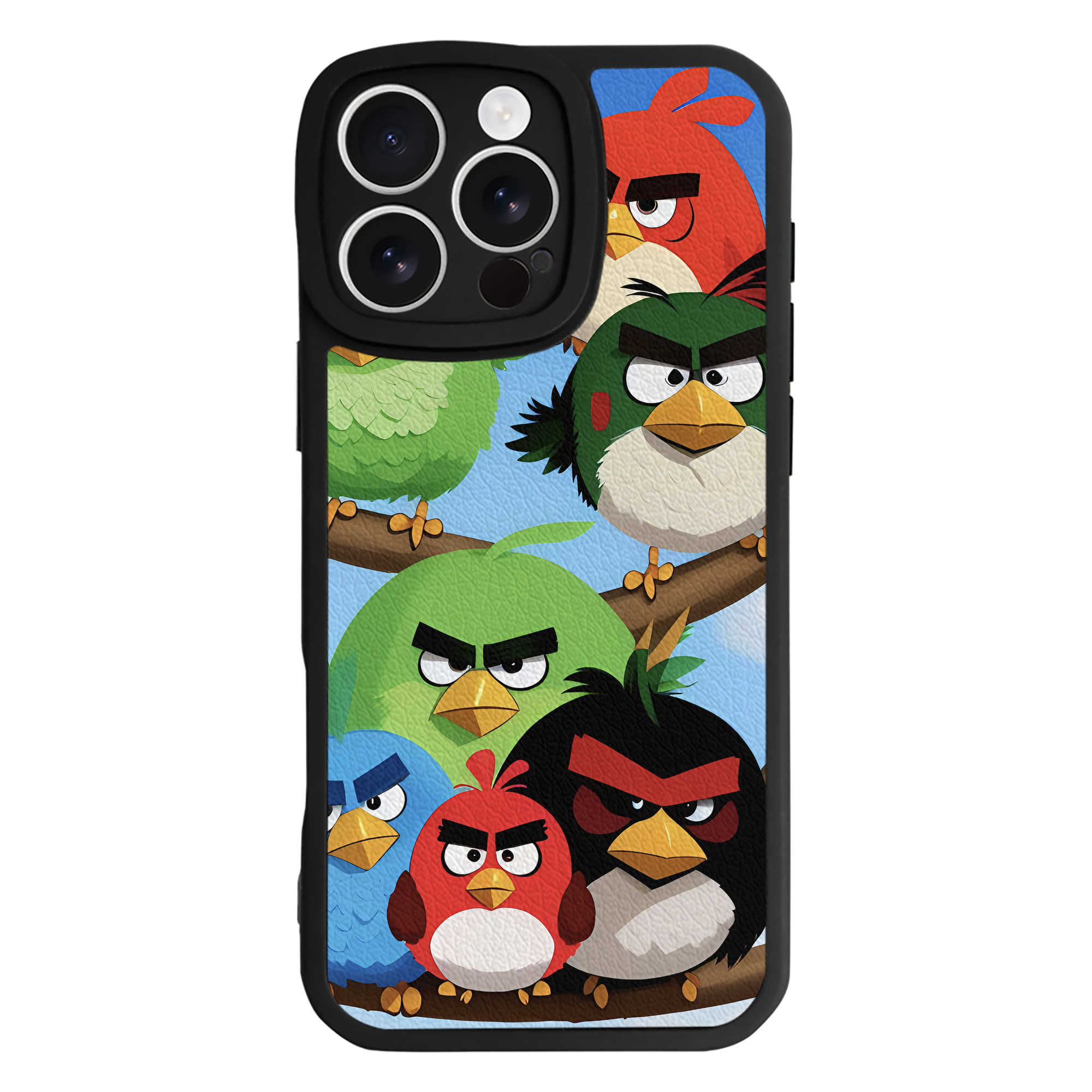 （画像用） Angry Birds アングリーバード 【iPhone 16シリーズ対応】シリコンスマホケース（レザー調） 材質：シリコン